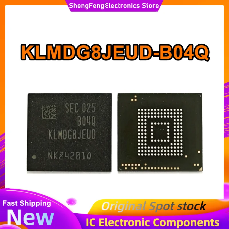 KLMDG8JEUD-B04Q Industrial grade 128GB flash memory granule eMMC storage chip IC 0-10 IC New Original in Stock