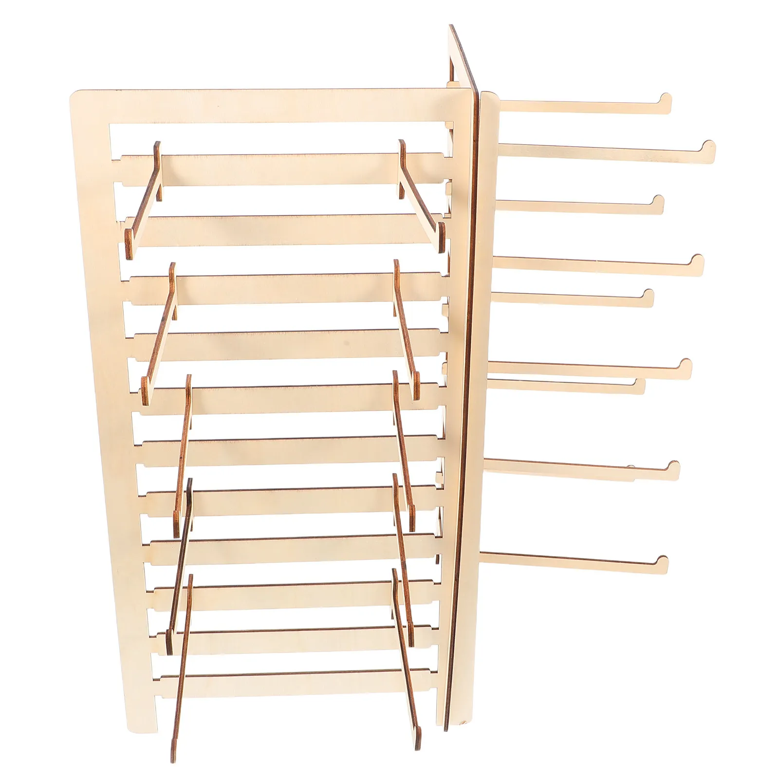 

Деревянная подставка для украшений с натуральной отделкой, многофункциональный органайзер для демонстрации ожерелий, колец, браслетов в магазине