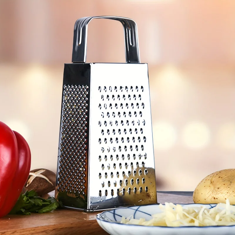 Cucumber slicer, multifunctional kitchen tool, four-sided shredder, stainless steel slicer, potato shredder with hand guard