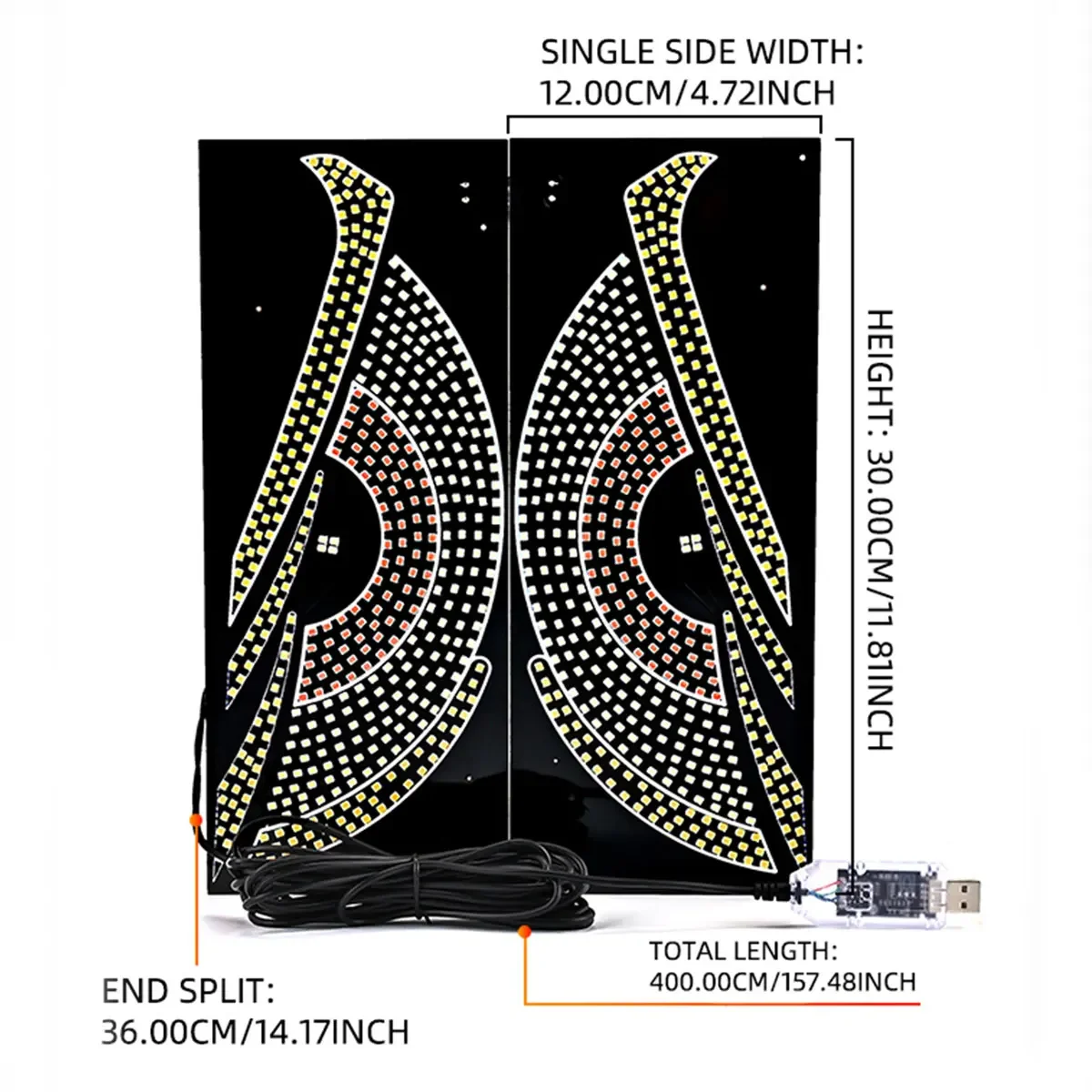 Car Truck Dynamic Eye LED Lights Front Rear Window Screen Display Panel Car Styling Decorative Warning Signal Lamp