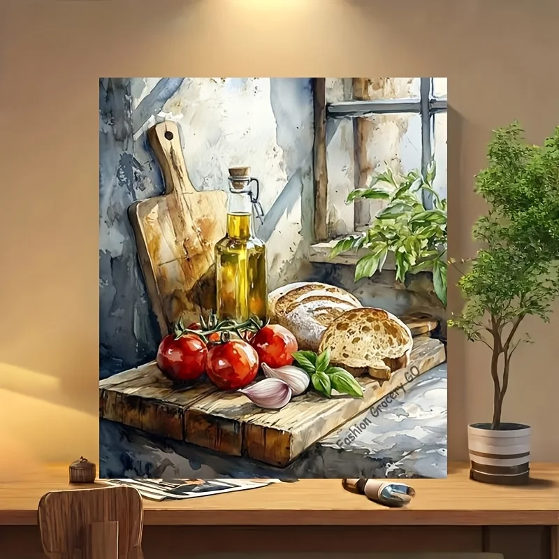 A Digital Painting Kit for Professional Art Use, Featuring a Combination of Ingredients on a Cutting Board. This Beginner'S Set