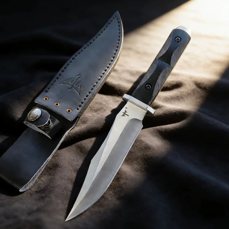 Hand Forged Damascus Steel Fixed Blade Knife, Outdoor Camping & Survival Tool