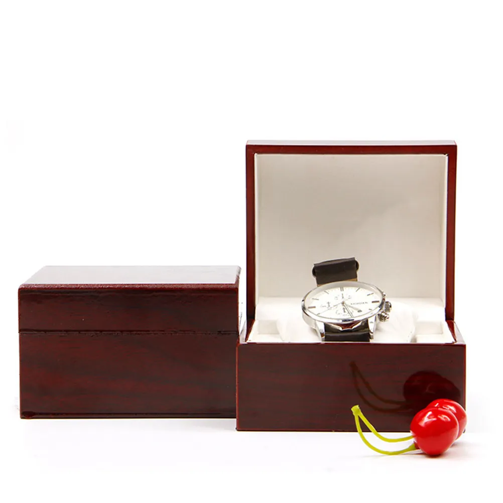 Caja de Madera para Relojes, Joyas y Regalos, para Pulseras, Brazaletes, Anillos, Pendientes, Recuerdos, Elegante, Portátil, Pequeña, Cuadrada, Brillante