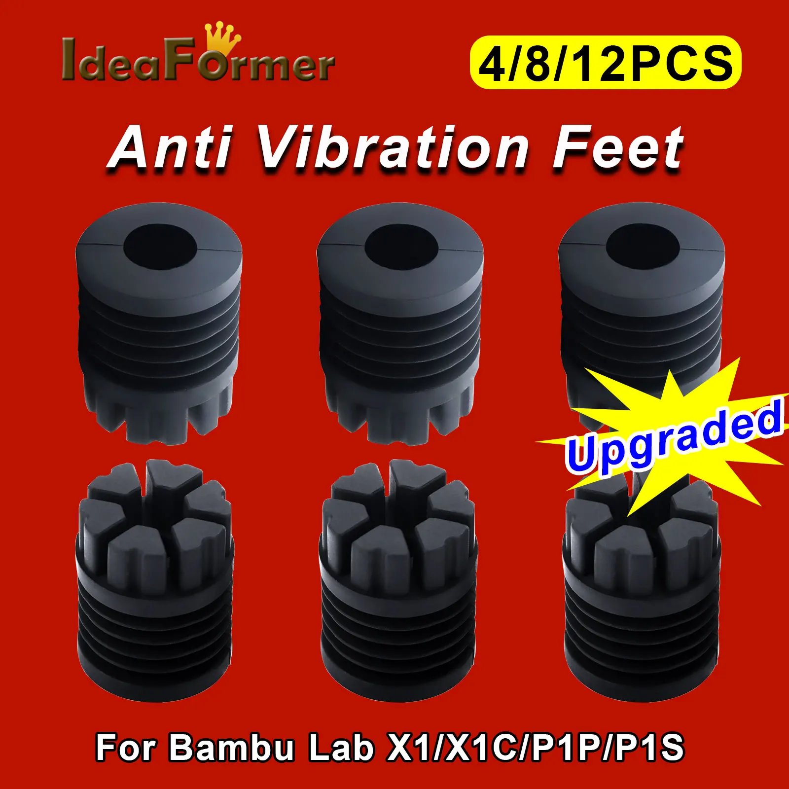 Anti Vibration Feet For Bambu Lab X1/X1C P1P/P1S Anti-slip Anti-Shock Dust-proof Rubber Foot Pad For bamboo Bambulab 3D Printer