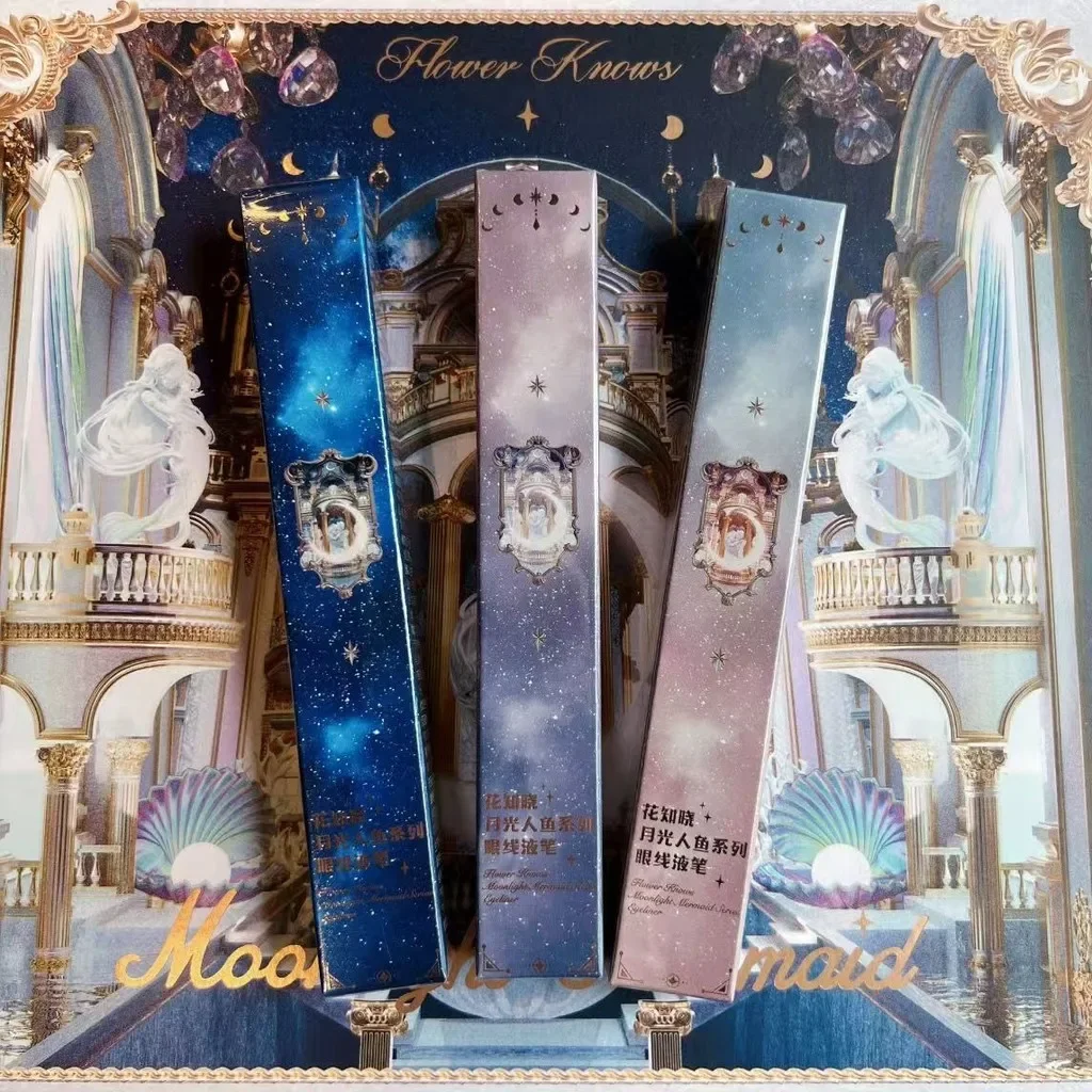 フラワーノウズムーンライトマーメイド防水24時間持続ヴィーガンスマッジプルーフリキッドアイライナー0.5gクルエルティフリーメイクアップバイラル防水