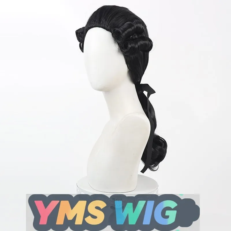 【MES WIG】 Accessoires de spectacle de palais, couvre-chef, perruque de Cosplay d'avocat de juge, spectacle de pianiste pour hommes européens et américains