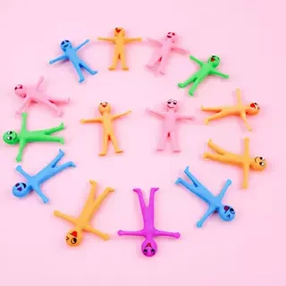 12Pcs Emoticon Doll TPR Soft Rubber Villain Stress-Relieving Toy Foldable & Stretchable Stress-Relieving Doll Pinch Sound Toy