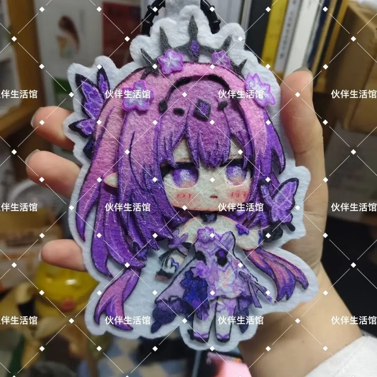 2025 Game Honkai: Star Rail Cartoon Castorice Non Woven Embroidery Key Chain Pendant Keyring Valentine's Day Gift