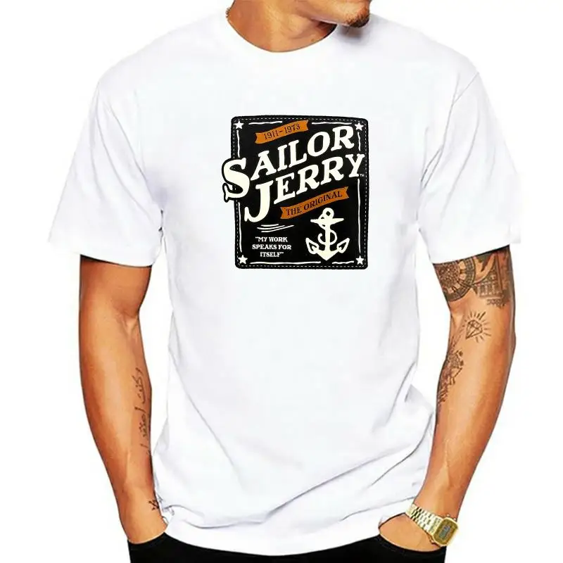 SAILOR JERRY Tattoo Our Seal Anchor Logo Grey Heather Slim Fit T-Shirt S-3XL NEW  Print T Shirt Men Summer Style Fashion Top Tee