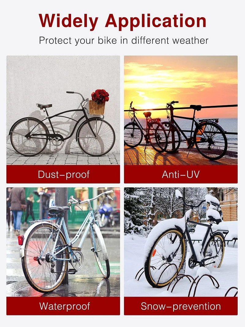 210D Oxford-Stoff, verdickte Fahrradabdeckung, Regenschutz, staubdicht, sonnenschutz, Abdeckung für Rennräder und Mountainbikes, Sonnenschutz-Fahrradabdeckung mit Schloss – Detail 9
