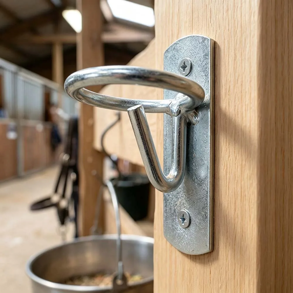 Stables Feed Bucket Hook for Equine Management - Iron Hanger Compatible with Standard Feed Buckets and Water Buckets