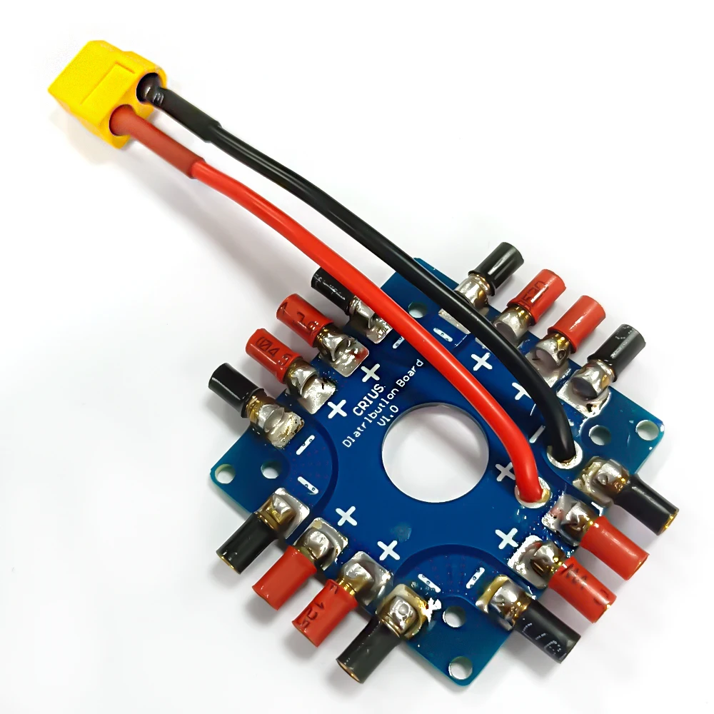 

Waterproof ESC Distribution Board XT60 Plug 3.5mm Banana Connectors Soldered for Multicopter FPV