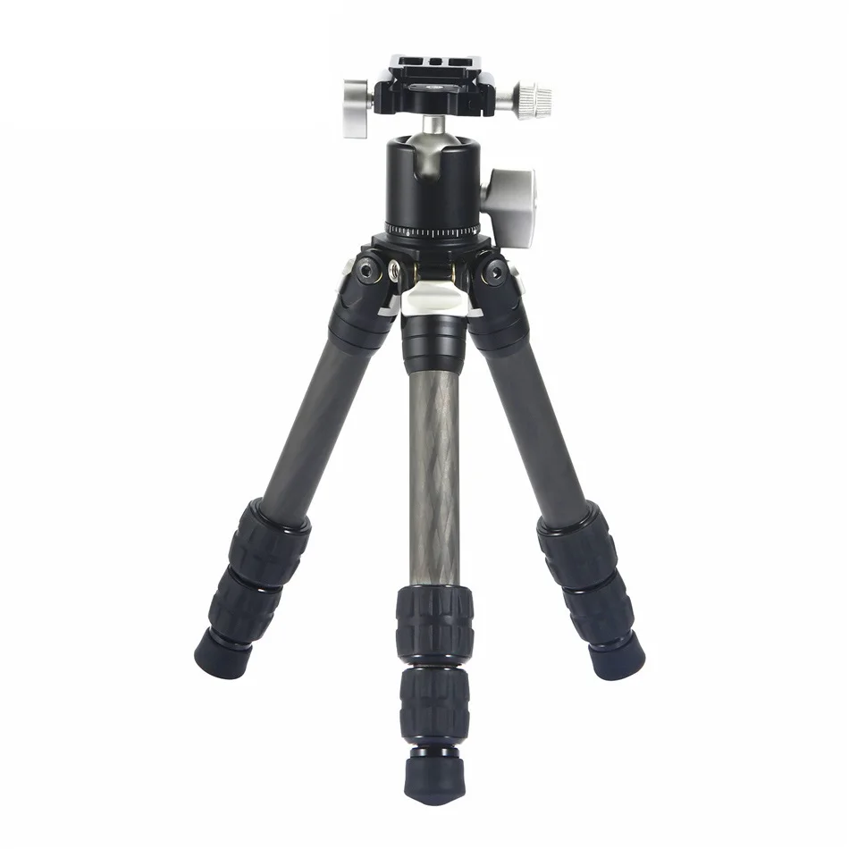 Buddiesman Carbon Fiber Tripod w 30mm ball head Adjustable Table Desktop Mini Foldable Portable Compact Travel Tripode