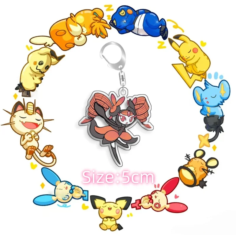 For Pokemon Bulbasaur Gengar Mew Psyduck Spuitle  Anime Self Made Acrylic Card Style Keychain Classics Game Collection Cards Toy view 2