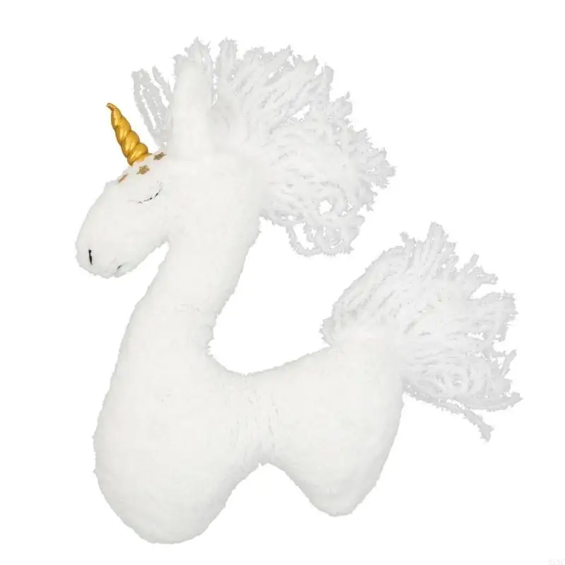A5YC accesorios fotografía recién nacido almohada para posar unicornio peluche almohada con forma caballo recién