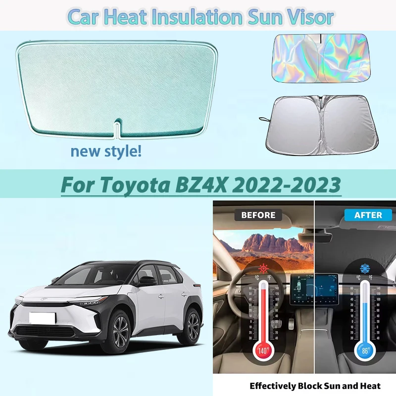 

Car Accessories For Toyota BZ4X 2022-2023 Foldable Car Sun Visor Heat Insulation Windshield Sunshade Summer Cooling Auto