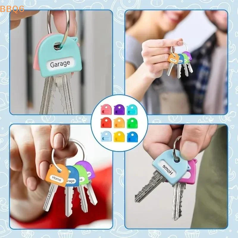 *20Pcs Elastic Key Identifiers Protector Key Toppers Cover Soft Rubber Colored Key Caps Covers DIY Accessories