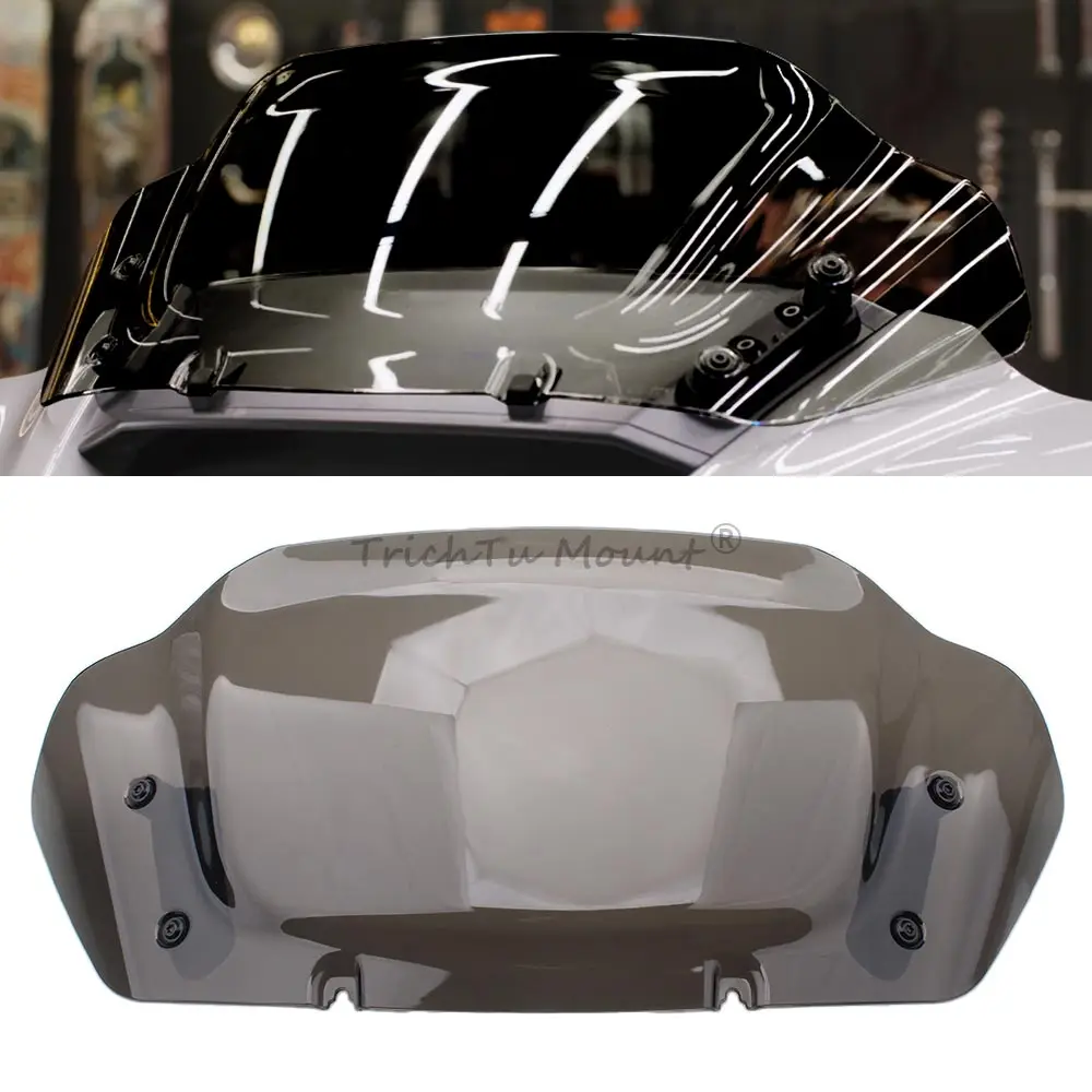 

10 Inches Wind Deflectors Windscreen For Harley Davidson Touring Street Glide Cvo Ultra Limited 2023‑Later Abs Plastic Tea Smoke