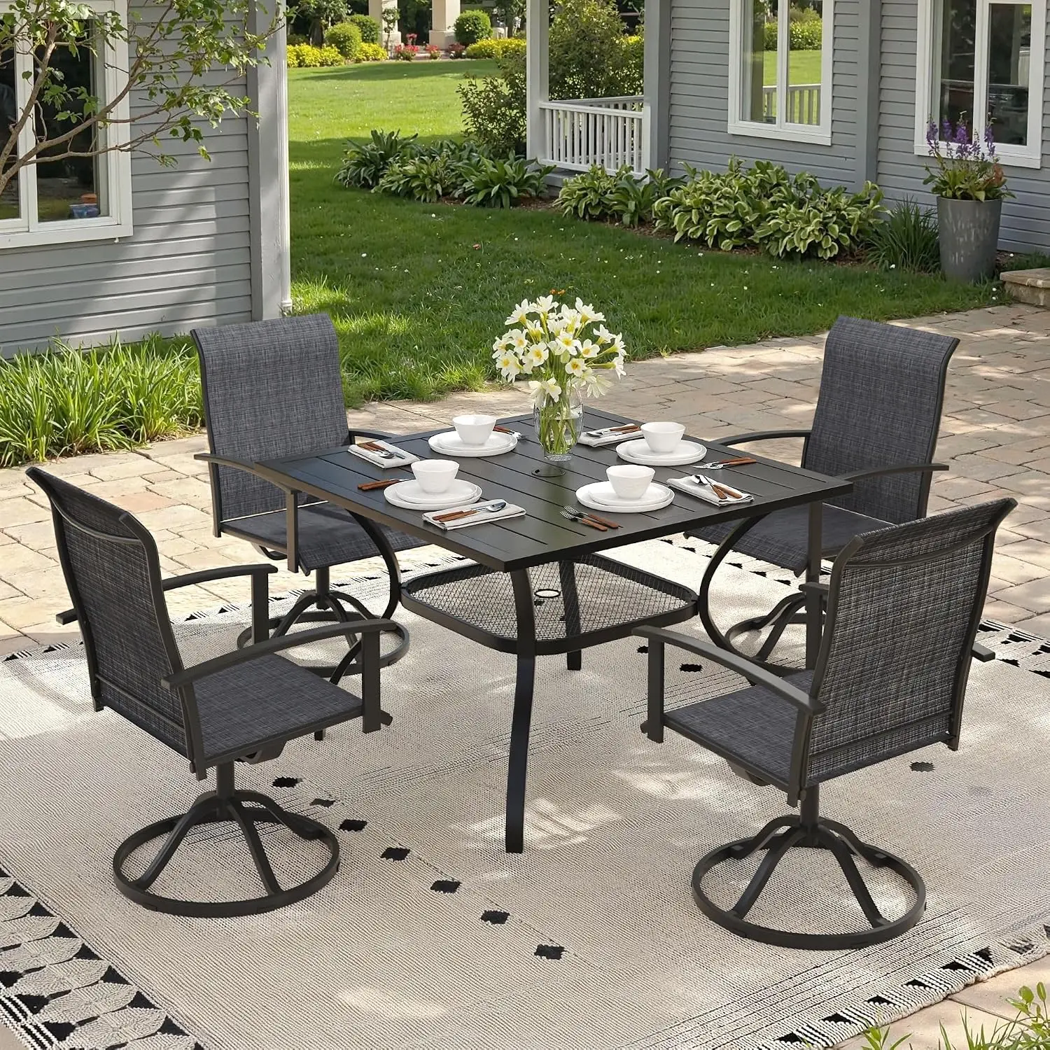 5 Pieces Patio Dining Set 37.8