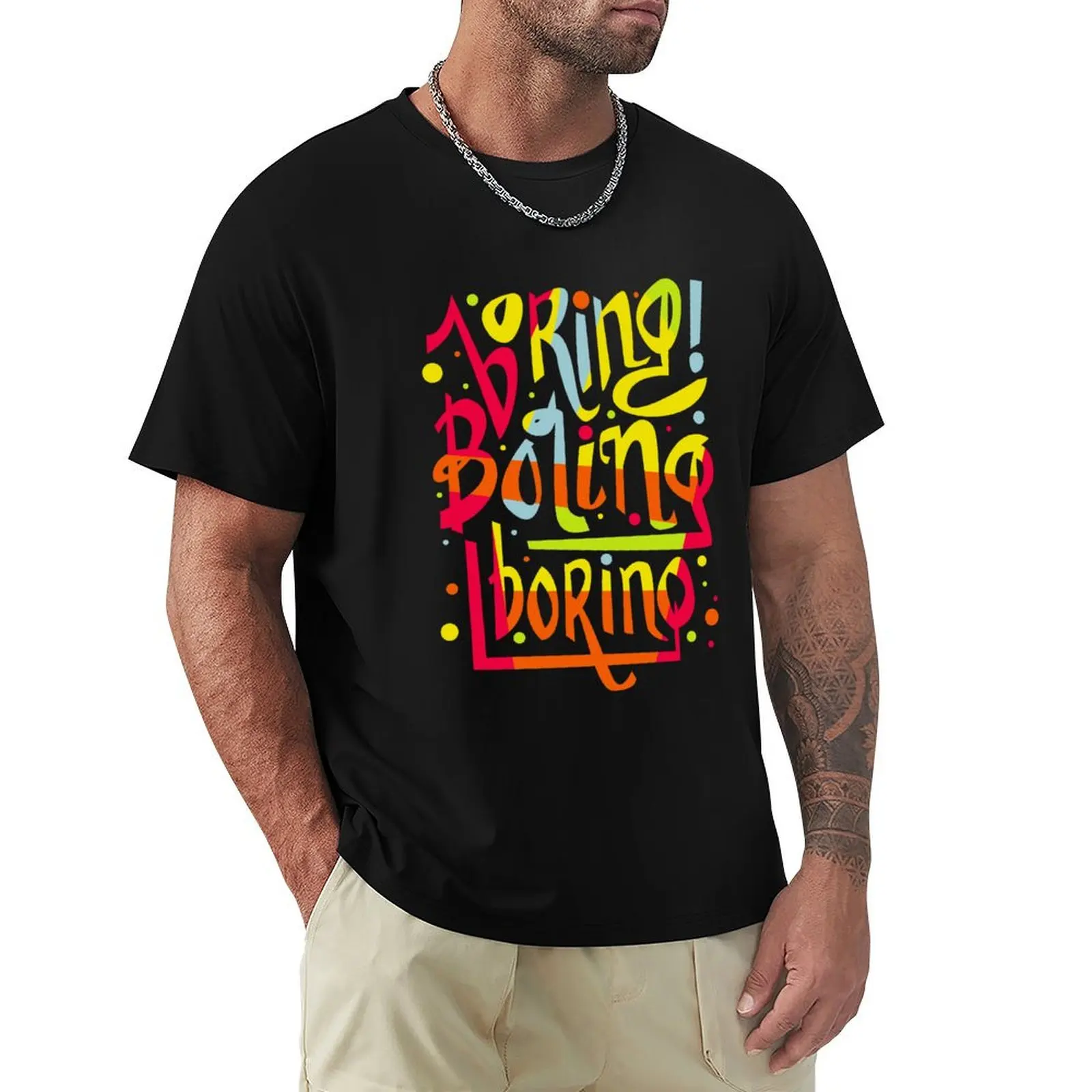 Boring T-Shirt Simple Line Art Print Tee