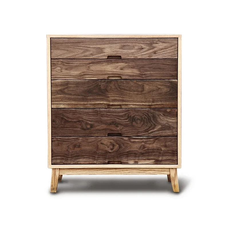 

Оригинальная мебель из черного ореха и красного дуба, тумба с пятью ящиками из массива дерева, шкаф для хранения с выдвижными ящиками.