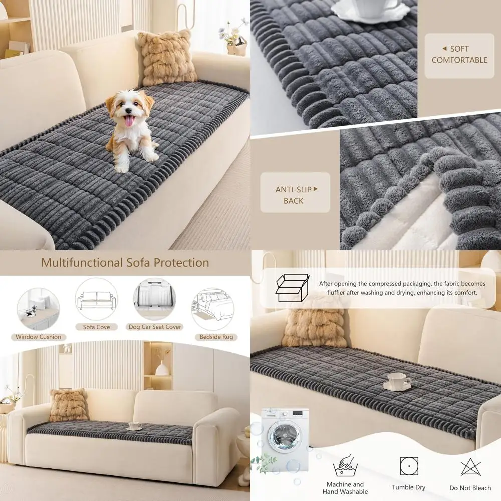 

Приятный для домашних животных моющийся чехол для дивана с 3 подушками, нескользящая защита для дивана, мягкий чехол для дивана для собак, чехол для дивана для домашних животных