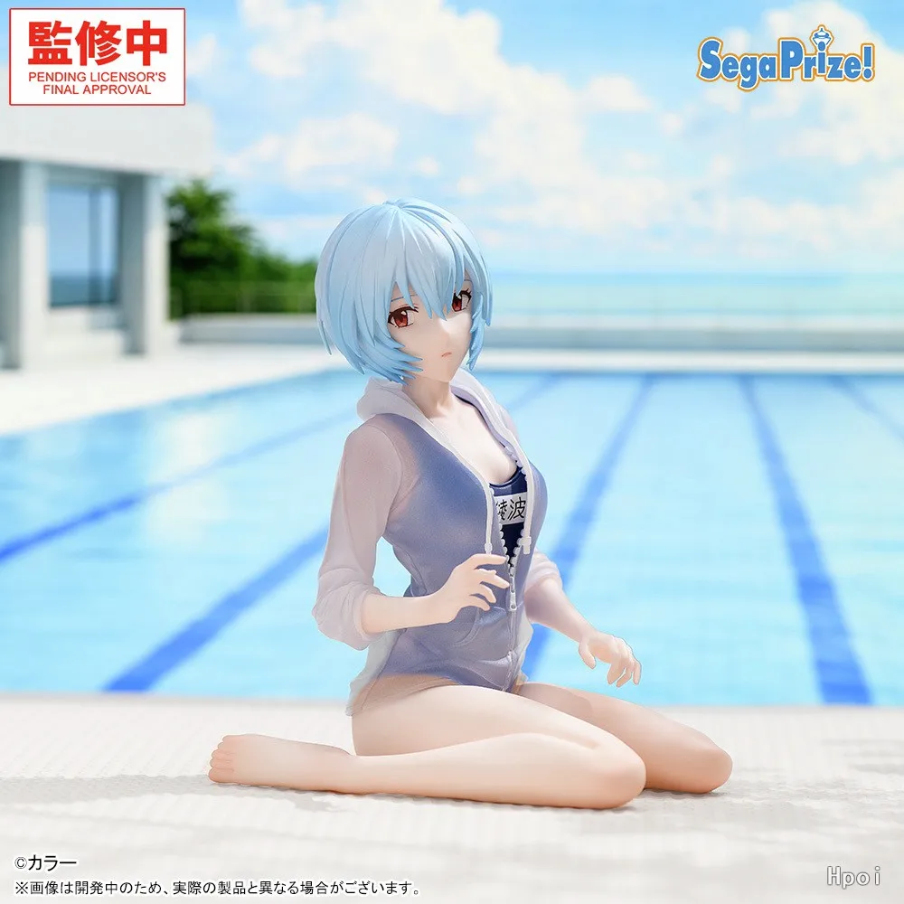In Stock 100% Original SEGA Yumemirize Ayanami Rei Evangelion Anime Prize Figure, 13cm Height School Swimsuit PVC Model view 4