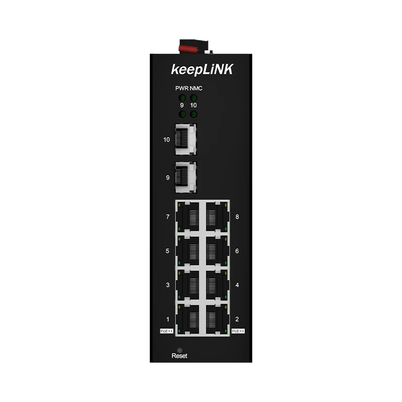 KeepLiNK Industrial L3 Managed Gigabit PoE++ Switch, 6xPoE+ & 2 xPoE++ Ports, 2x SFP, -40~75°C, DIN-Rail