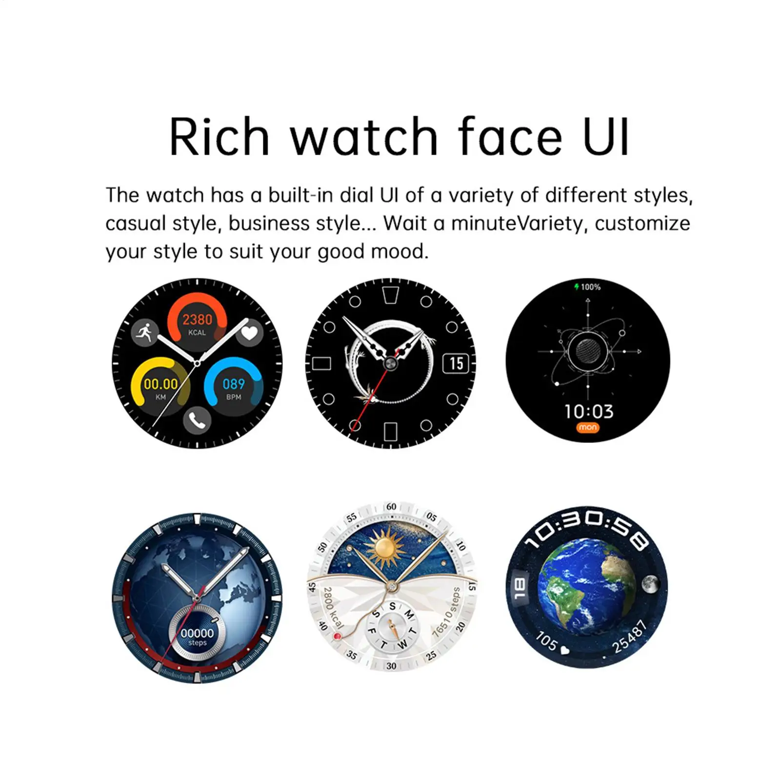 Sportuhr, Smartwatches für Damen, USB-Aufladung, extra langer Akku, voller Touch-LED-Bildschirm, Fitness-Tracker für Fitnessstudio, Laufen, Schlafen