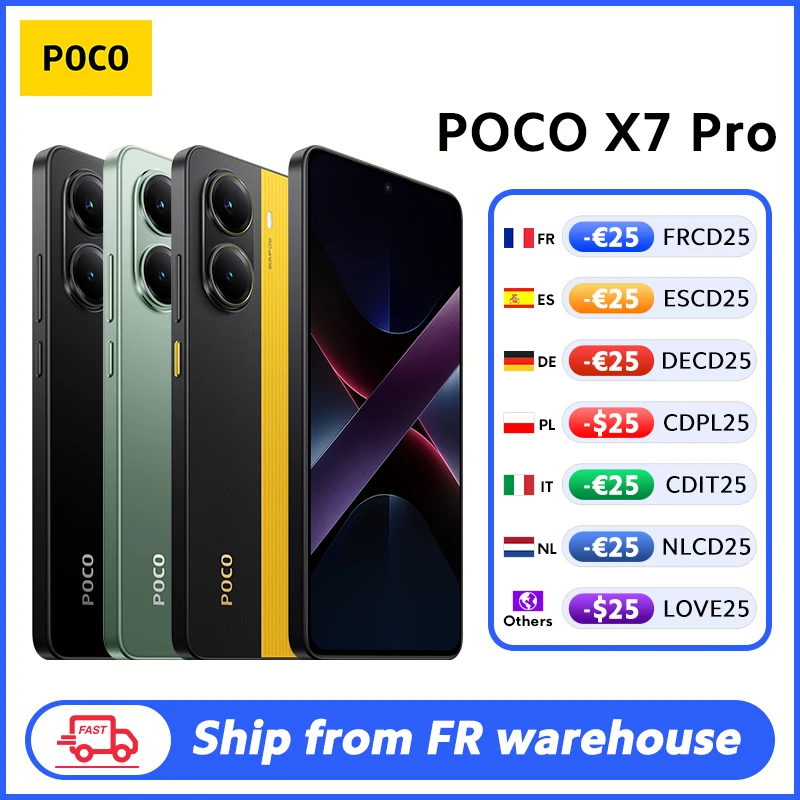 POCO X7 Pro Version mondiale t�l�phone portable 256GB/512GB dimension 8400-Ultra 6.67 