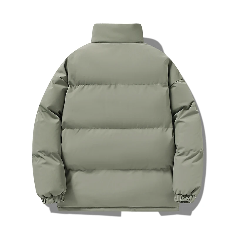 Men's Padded Clothing Autumn Winter New Solid Color Simple Thickened Warm Outdoor Travel Stand Collar Coat Men's Down Jacket