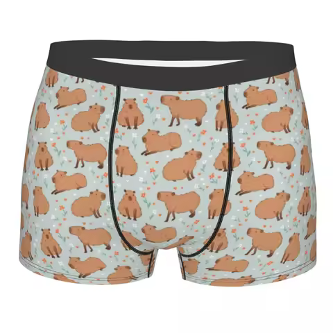 Capybara Cute Pattern Men Underwear Animal Lover Boxer Briefs Shorts Panties Funny Soft Underpants for Homme