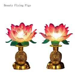 2PCS/LOT  New Chinese Acrylic Lotus Candlestick Home Furnishing Plug in Guanyin Changming  Candlestick Feng Shui  Buddhism