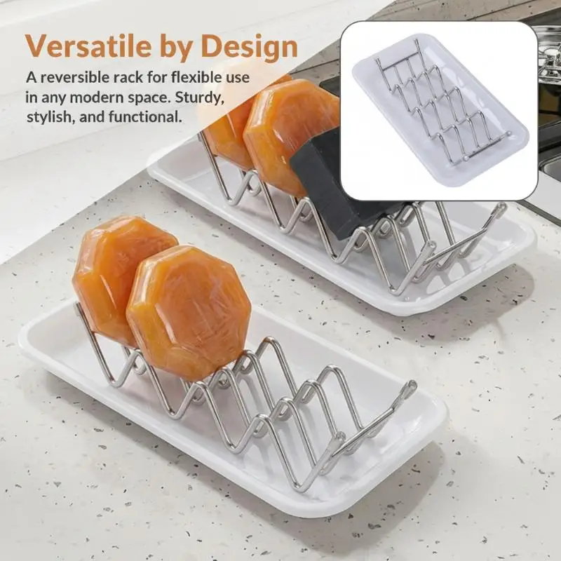 1pc 3 Grids Stainless Steel Soap Rack Student Dormitory Soap Moisture-proof And Waterproof Sink Storage Rack Household