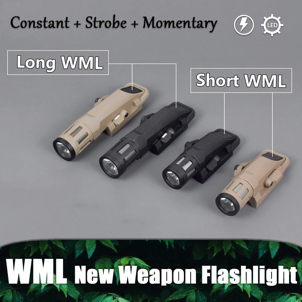 

Tactical WML X GEN2 Weapon Gun Light Airsoft Rifle INFORCE Strobe LED Torch 20mm Rail AR15 AK47 Hunting Surefire X300 Flashlight