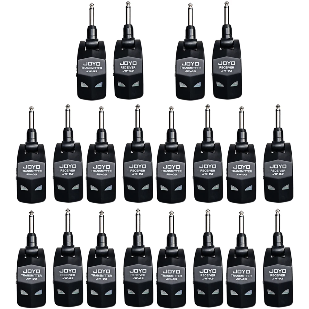 

JOYO JW-03 2.4GHz Wireless Guitar System Transmitter Receiver 4 Channels Rechargeable Transmitter for Guitar Bass Amplifier