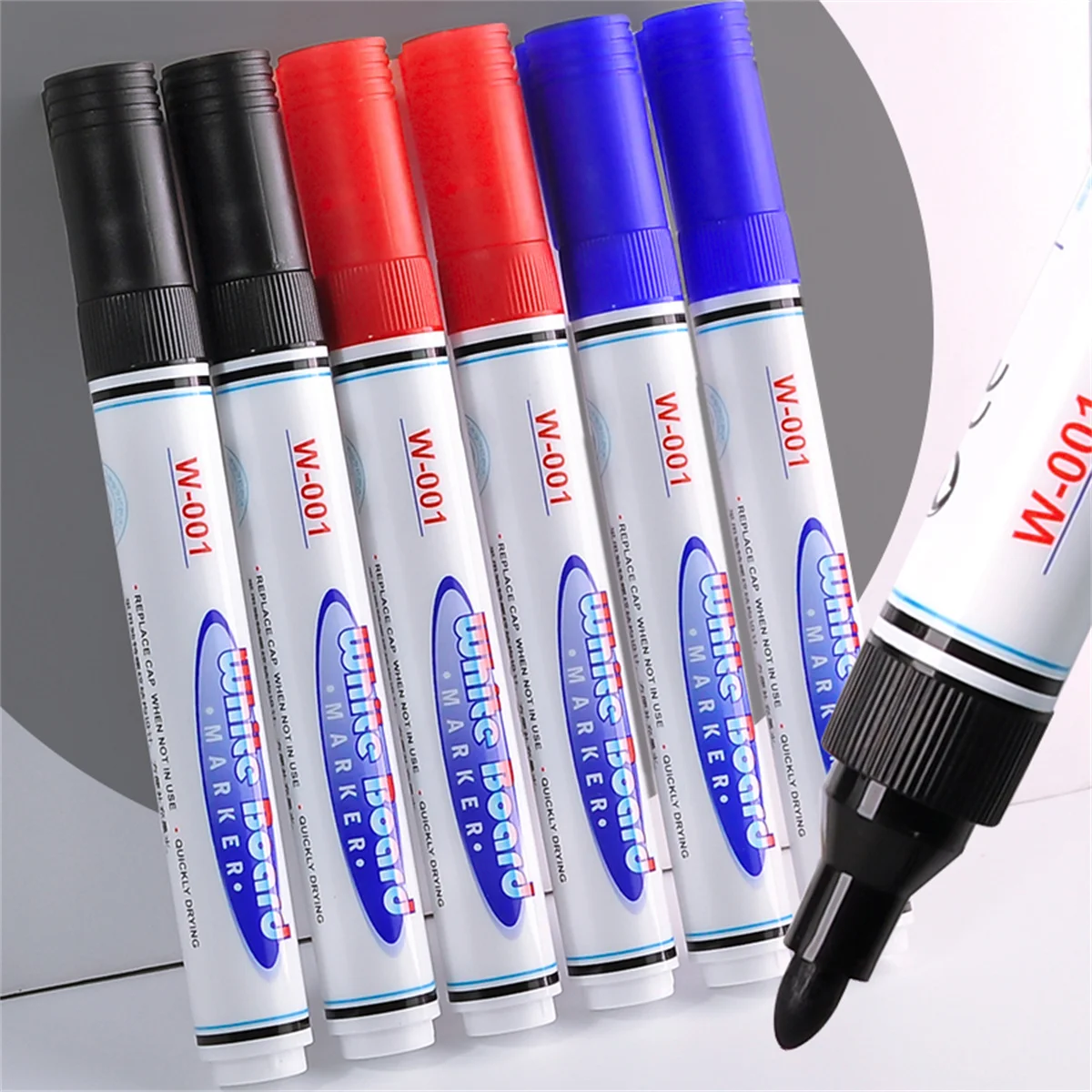 10pcs Whiteboard Marker Set,2.0mm Nib,Black Blue Red High-Volume Ink,Office Teaching Pen,Clear Handwriting & Easy Erasure