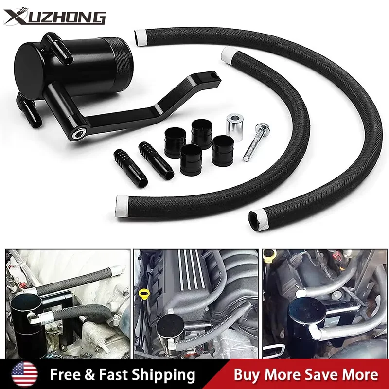 

6.4L Billet Oil Catch Can Kit 5.7 HEMI Z-Bracket For 11-21 Dodge Charger Challen
