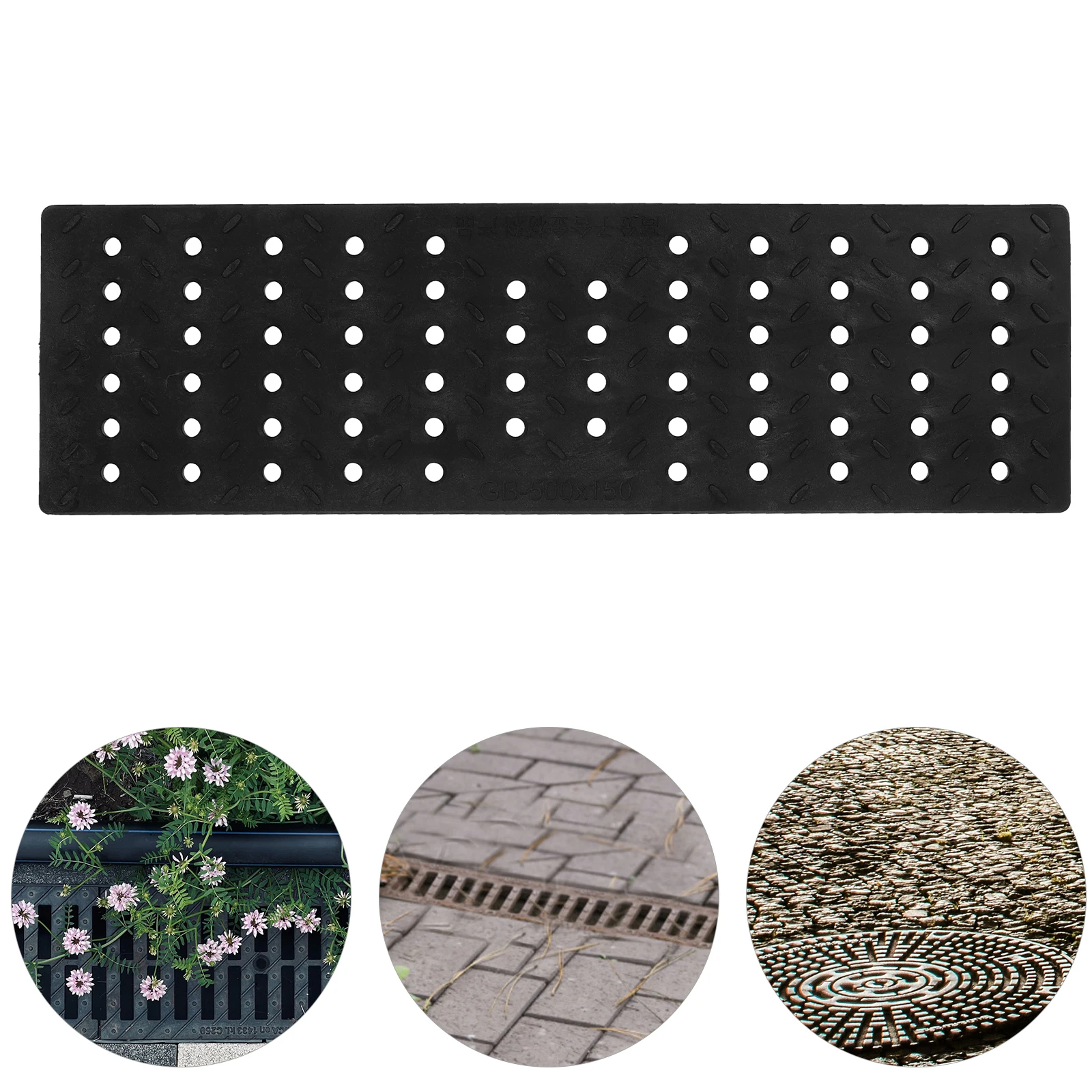 

Anti-slip Gutter Cover High-density Trench Plastic Outdoor Floor Black Ditch Kitchen Bathroom Sewer Accessory Sturdy