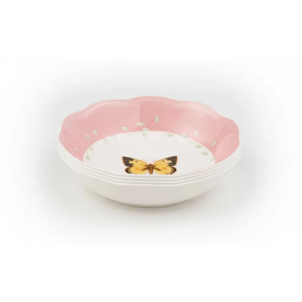 

Набор фарфоровых десертных мисок Butterfly Meadow из 4 предметов, элегантный цветочный дизайн для домашней столовой и вечеринки