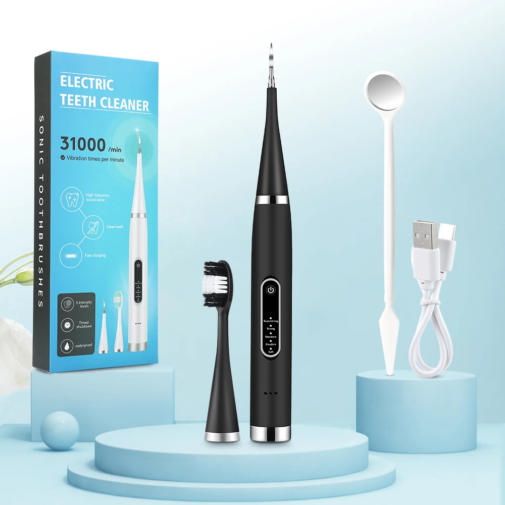 Ultrasonic Dental Cleaner Electric Teethbrush Teeth Plaque Calculus Tobacco Stains Tartar Remover Teeth Whitening Cleaning Kit