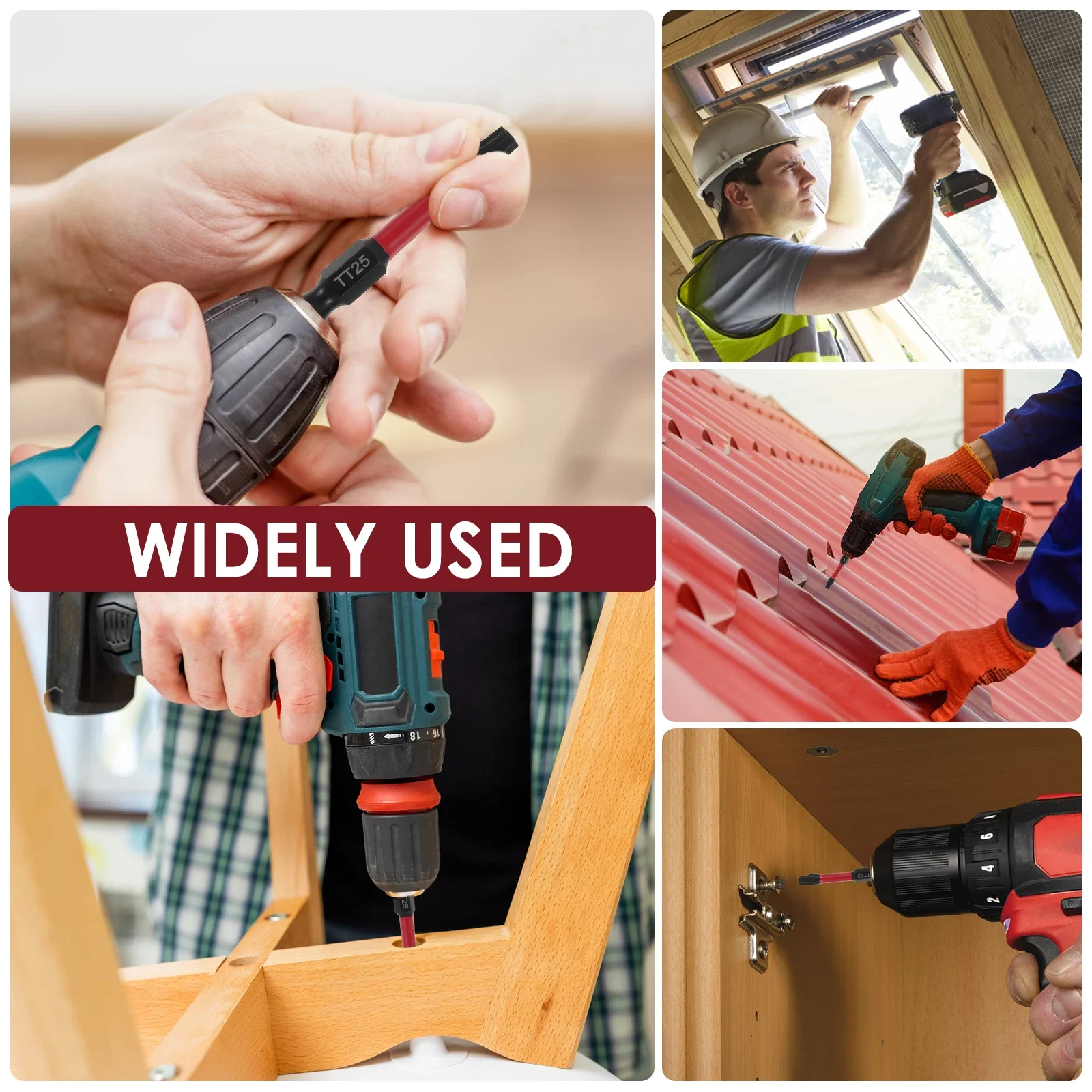 30Pcs Set 25/50/100mm Magnetic Hex Screwdriver Bit Solid Magnetic Head Bits Versatile Alloy Steel Square Bit for Home Repairing