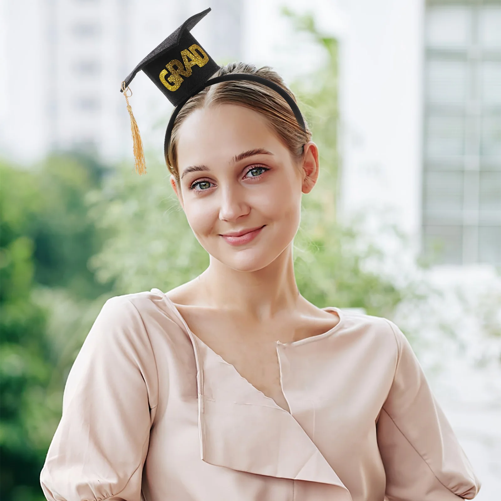 

Graduation Ceremony Headband Cap Tassel Decor Party Wedding Accessory Soft Comfortable Long Wear Mini Grad Cap Bachelor