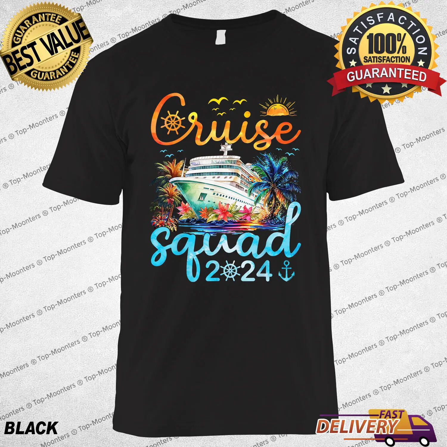 

Cruise Squad 2024 Family Group Matching Cruising Vacation T-Shirt for Men Women