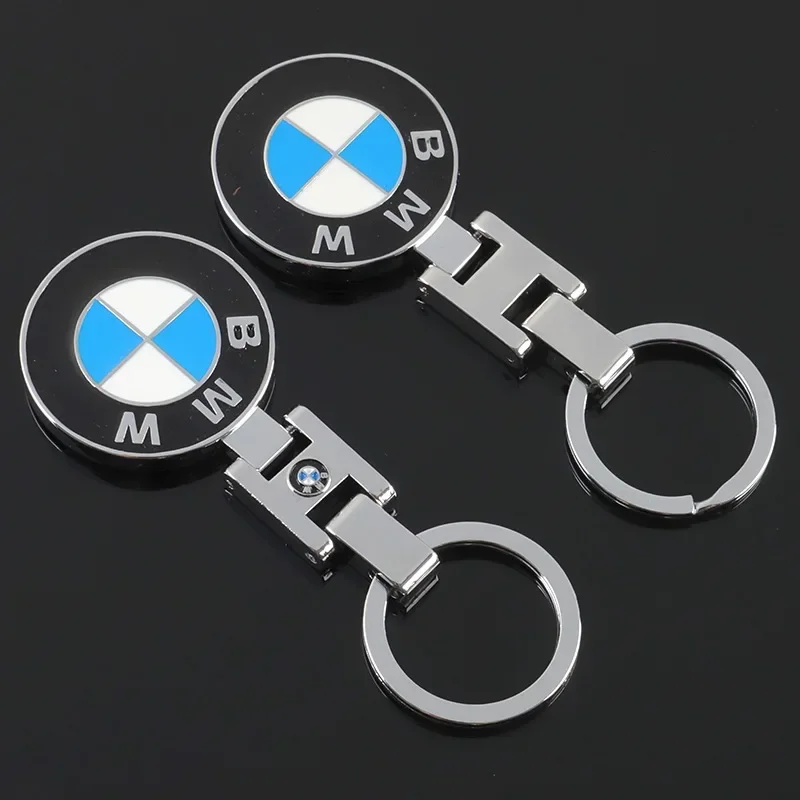 For BMW H Buckle Double-sided Enamel Metal Key Chain Advertising Car Key Ring Chain Ring Pendant Accessories