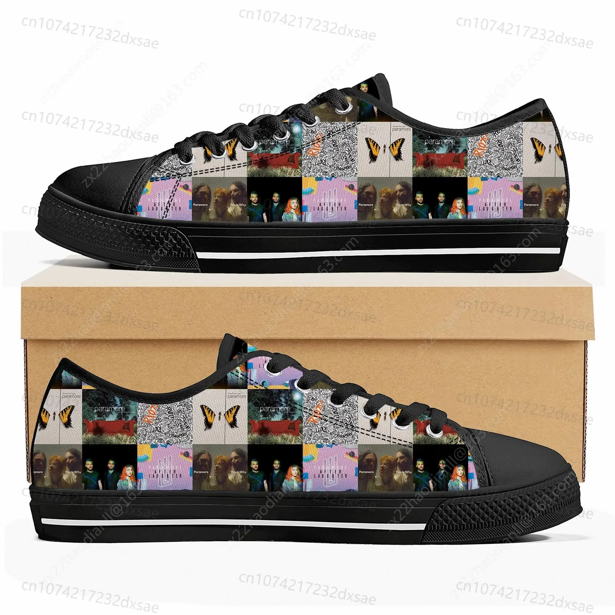 Paramore Rock Band Pop Low Top High Quality Sneakers Mens Women Teenager Canvas Sneaker Casual Couple Shoes Custom Shoes