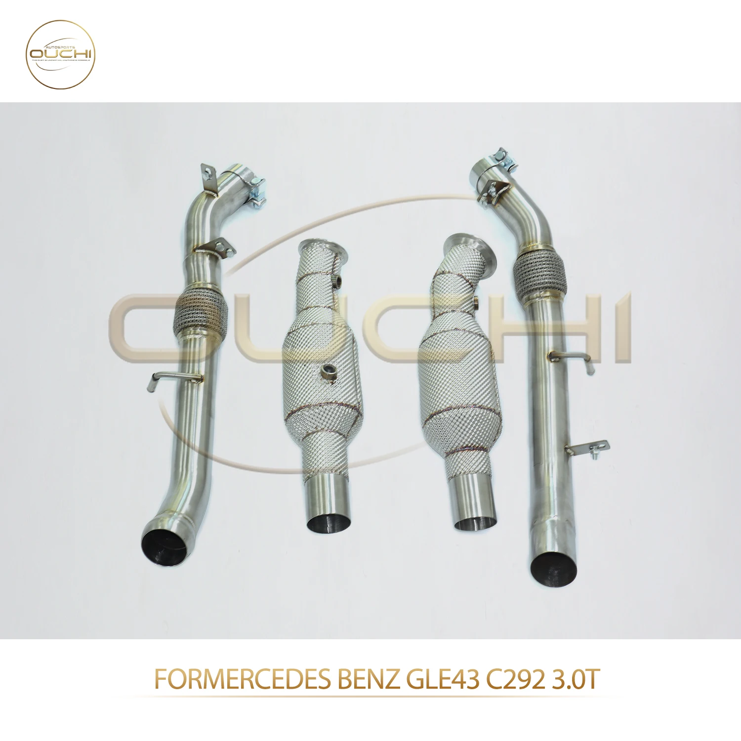 

OUCHI Factory Direct Sales SS304 Catalytic Downpipe for Mercedes Benz GLE43 C292 3.0T Performance Exhaust With Heat Shield