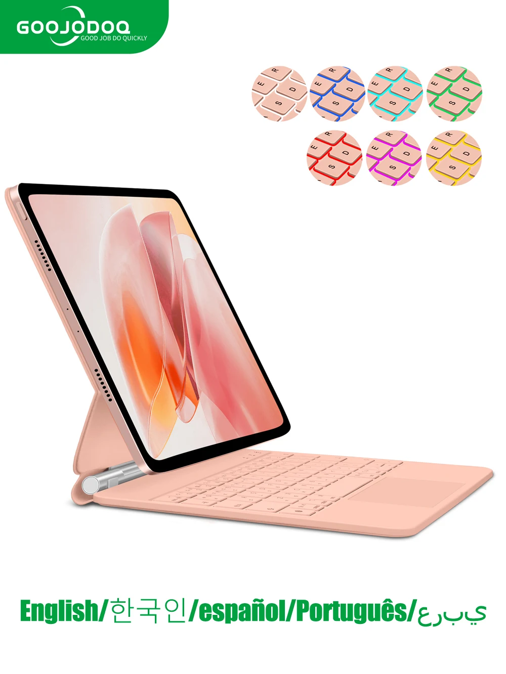 GOOJODOQ Magic Toetsenbord voor iPad Pro 11 Inch 4e/3e/2e/1e Gen iPad Air 11 M2 M3 Air 4 Air 5 Zwevende Stand Bluetooth Toetsenbord - afbeelding 2