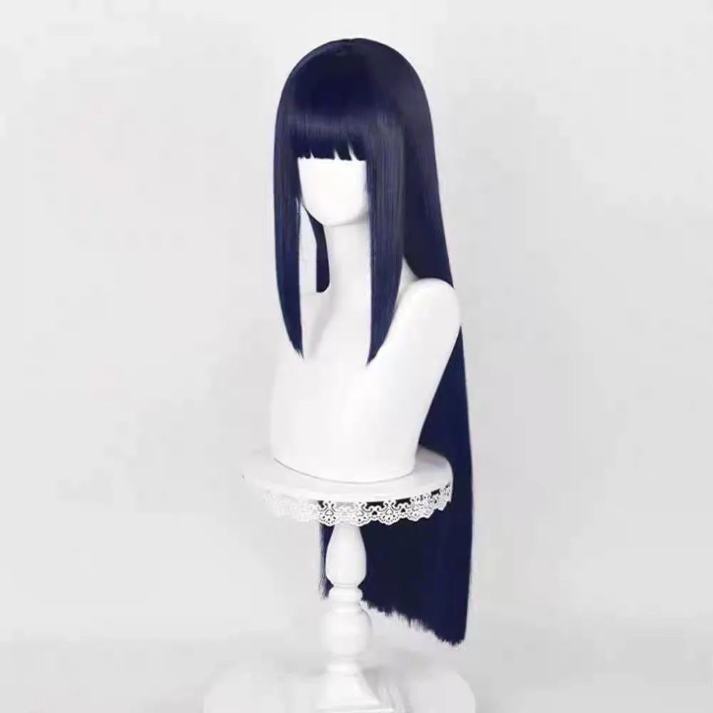 Obrázek 4: HAIRJOY syntetická vlasy hyuga hinata cosplais paruka pro kostým temný modrá cosplais paruka růže sit'