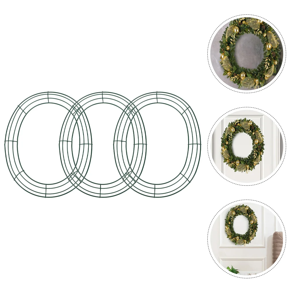 

3 Pcs Easter Wreath Eggs Floral Frame Garland Shaped Rack Making DIY Supplies Wrought Iron Metal Wire